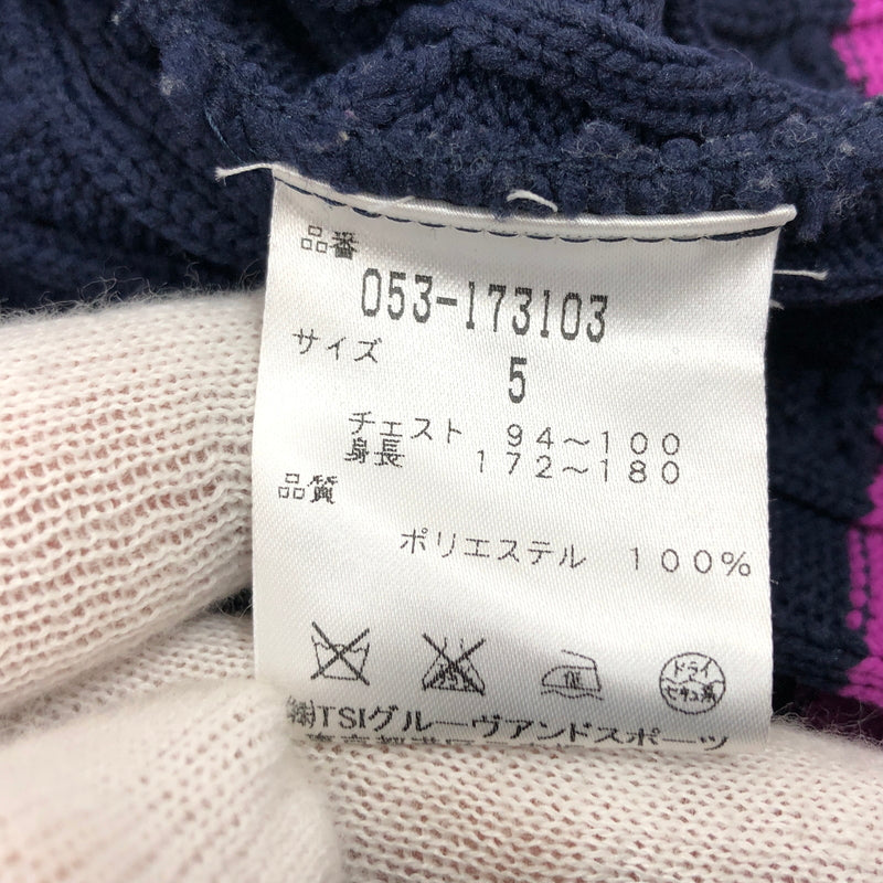 【中古品】【メンズ】 PEARLY GATES パーリーゲイツ KNIT VEST 053-173103 ニットベスト トップス 148-260923-hn-05-fur サイズ：5 カラー：ネイビー 万代Net店