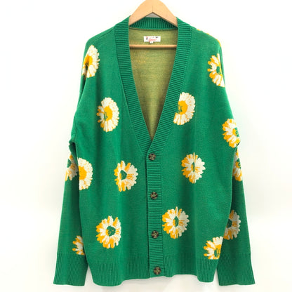【中古品】【メンズ】 PATINA VINTAGE パティナ FLOWER DESIGN CARDIGAN 23101 フラワーデザイン カーディガン ニット トップス 146-260923-hn-06-fur サイズ：M カラー：グリーン系 万代Net店