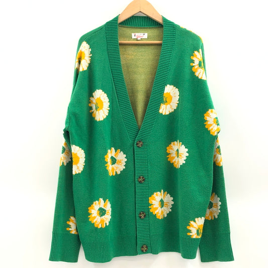 【中古品】【メンズ】 PATINA VINTAGE パティナ FLOWER DESIGN CARDIGAN 23101 フラワーデザイン カーディガン ニット トップス 146-260923-hn-06-fur サイズ：M カラー：グリーン系 万代Net店