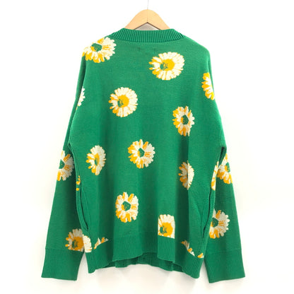 【中古品】【メンズ】 PATINA VINTAGE パティナ FLOWER DESIGN CARDIGAN 23101 フラワーデザイン カーディガン ニット トップス 146-260923-hn-06-fur サイズ：M カラー：グリーン系 万代Net店