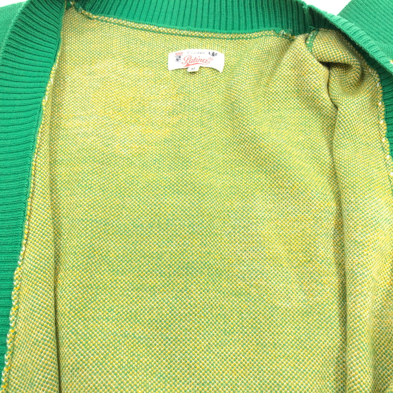 【中古品】【メンズ】 PATINA VINTAGE パティナ FLOWER DESIGN CARDIGAN 23101 フラワーデザイン カーディガン ニット トップス 146-260923-hn-06-fur サイズ：M カラー：グリーン系 万代Net店