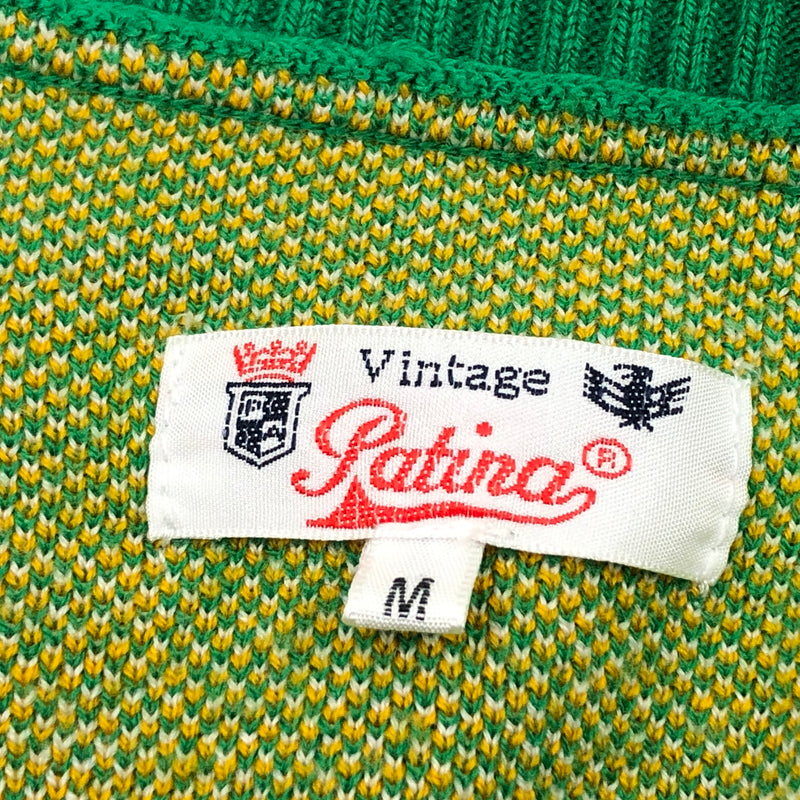 【中古品】【メンズ】 PATINA VINTAGE パティナ FLOWER DESIGN CARDIGAN 23101 フラワーデザイン カーディガン ニット トップス 146-260923-hn-06-fur サイズ：M カラー：グリーン系 万代Net店