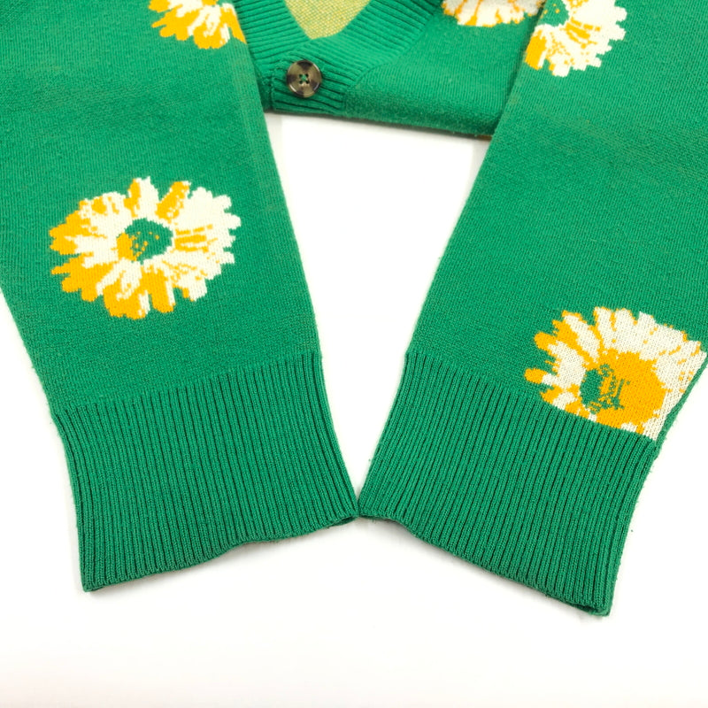 【中古品】【メンズ】 PATINA VINTAGE パティナ FLOWER DESIGN CARDIGAN 23101 フラワーデザイン カーディガン ニット トップス 146-260923-hn-06-fur サイズ：M カラー：グリーン系 万代Net店