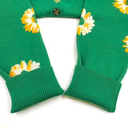 【中古品】【メンズ】 PATINA VINTAGE パティナ FLOWER DESIGN CARDIGAN 23101 フラワーデザイン カーディガン ニット トップス 146-260923-hn-06-fur サイズ：M カラー：グリーン系 万代Net店