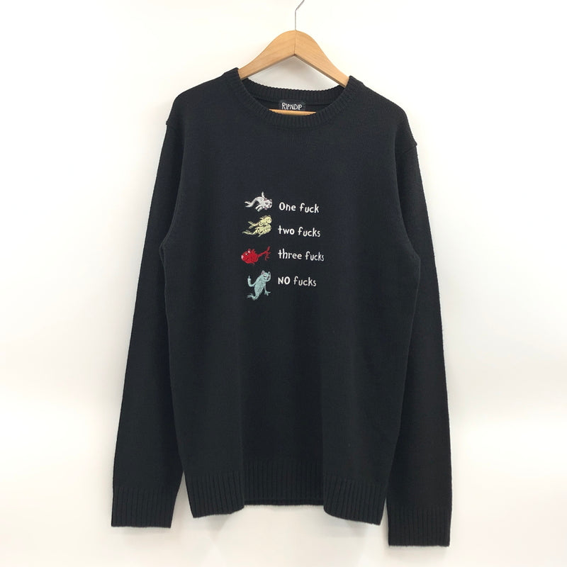 【中古品】【メンズ】 RIPNDIP リップンディップ DOWN BY THE SEASHORE KNIT SWEATER ダウン バイ ザ シーショア ニット セーター トップス 142-260923-hn-07-fur サイズ：L カラー：ブラック 万代Net店