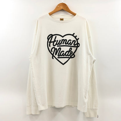 【中古品】【メンズ】 HUMAN MADE ヒューマンメード HEART LOGO LS TEE ハートロゴ 長袖Tシャツ トップス 142-260923-hn-09-fur サイズ：XL カラー：ホワイト 万代Net店