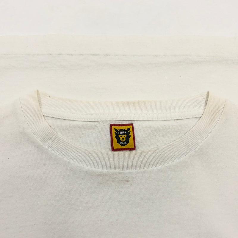 【中古品】【メンズ】 HUMAN MADE ヒューマンメード HEART LOGO LS TEE ハートロゴ 長袖Tシャツ トップス 142-260923-hn-09-fur サイズ：XL カラー：ホワイト 万代Net店