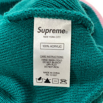【中古品】【メンズ】 Supreme シュプリーム CUFFSTRIPE BEANIE ビーニー ニット帽子 185-260131-gm-34-fuz カラー：グリーン 万代Net店