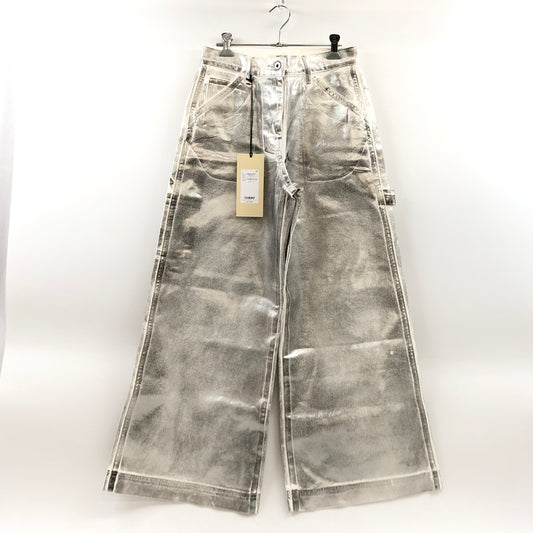 【中古美品】【レディース】 THROW by SLY スロウ バイ スライ SHINY L/W SUPPLE WORK PANTS シャイニー ローウエスト サプル ワークパンツ デニムパンツ ボトムス 168-260701-hn-07-fur カラー：シルバー 万代Net店