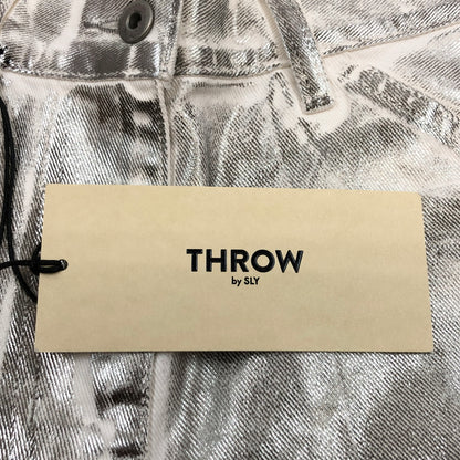 【中古美品】【レディース】 THROW by SLY スロウ バイ スライ SHINY L/W SUPPLE WORK PANTS シャイニー ローウエスト サプル ワークパンツ デニムパンツ ボトムス 168-260701-hn-07-fur カラー：シルバー 万代Net店