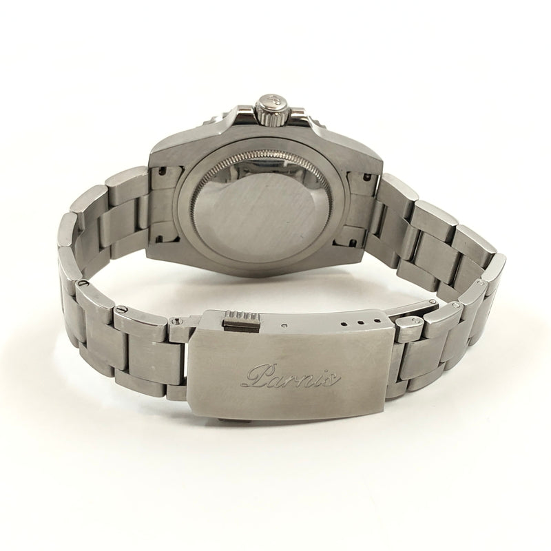 【中古品】【メンズ】 PARNIS パーニス GMT AUTOMATIC ANALOG WATCH 黒文字盤 GMTオートマチック アナログウォッチ 腕時計 197-260701-hn-12-fur カラー：シルバー系 万代Net店