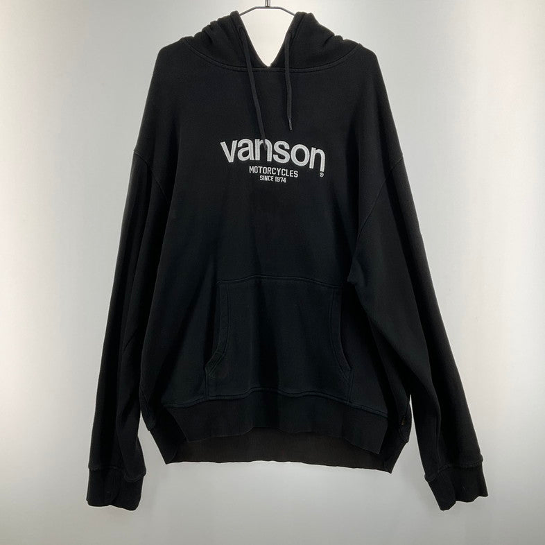 【中古品】【メンズ】 VANSON バンソン パーカー 147-260402-SS-09-iwa サイズ：XXL カラー：ブラック 万代Net店