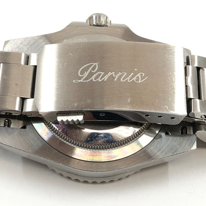 【中古品】【メンズ】 PARNIS パーニス GMT AUTOMATIC ANALOG WATCH 黒文字盤 GMTオートマチック アナログウォッチ 腕時計 197-260701-hn-12-fur カラー：シルバー系 万代Net店