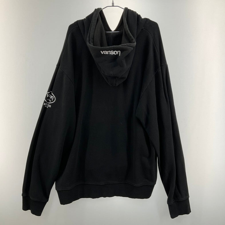 【中古品】【メンズ】 VANSON バンソン パーカー 147-260402-SS-09-iwa サイズ：XXL カラー：ブラック 万代Net店