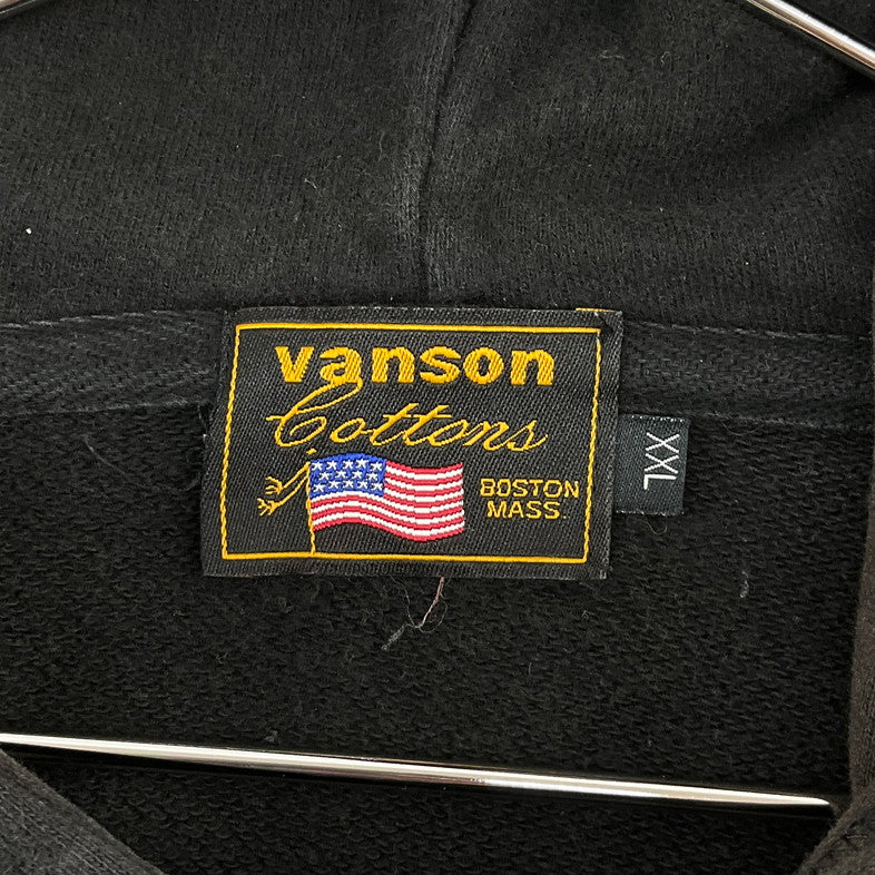 【中古品】【メンズ】 VANSON バンソン パーカー 147-260402-SS-09-iwa サイズ：XXL カラー：ブラック 万代Net店