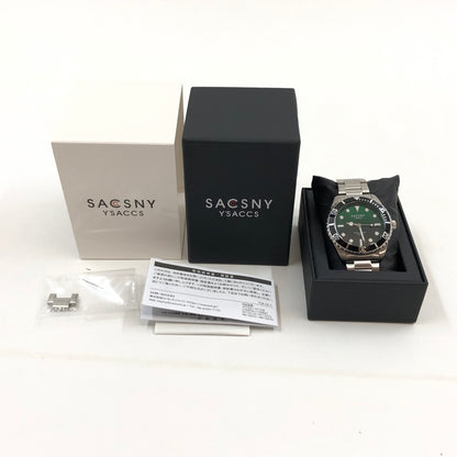 【中古品】【メンズ】 SACSNY Y'SACCS サクスニーイザック ANALOG WATCH SY-15223 緑文字盤 電池式クオーツ アナログ 腕時計 197-260702-hn-01-fur カラー：シルバー 万代Net店