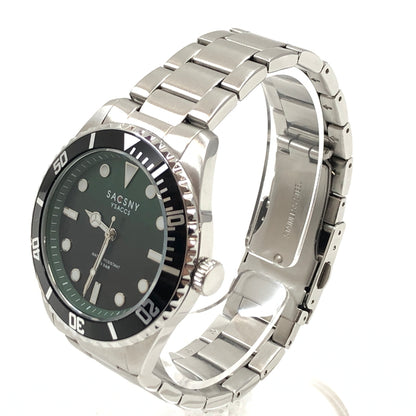 【中古品】【メンズ】 SACSNY Y'SACCS サクスニーイザック ANALOG WATCH SY-15223 緑文字盤 電池式クオーツ アナログ 腕時計 197-260702-hn-01-fur カラー：シルバー 万代Net店