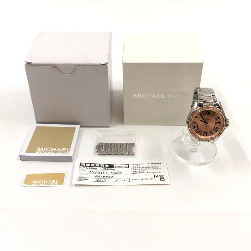 【中古品】【レディース】 MICHAEL KORS マイケルコース ANALOG WATCH MK-4854 PINK GOLD文字盤 電池式クオーツ アナログ 腕時計 197-260702-hn-02-fur カラー：シルバー/ピンクゴールド 万代Net店
