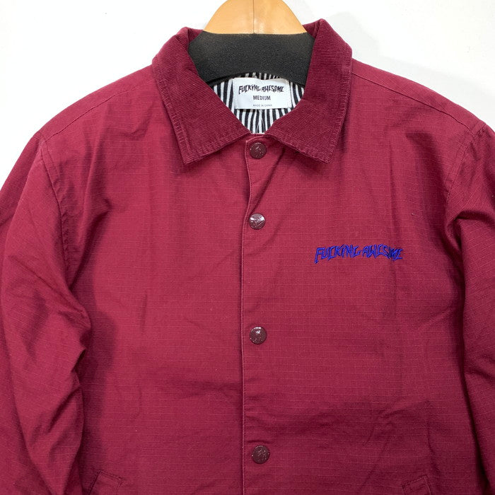 【中古品】【メンズ】 FUCKING AWESOME COACH JACKET コーチジャケット ブランド 古着 142-260201-gm-16-fuz サイズ：M カラー：ワインレッド 万代Net店