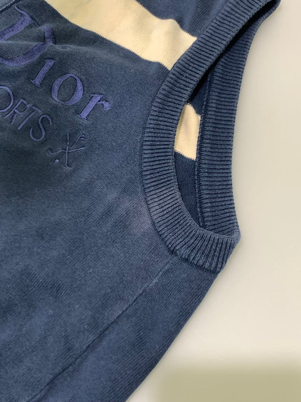 【中古品】【メンズ】 CHRISTIAN DIOR SPORTS クリスチャンディオールスポーツ COTTON VEST L6M2707 コットンベスト 141-240308-me-15-min サイズ：LL カラー：ネイビー 紺 万代Net店