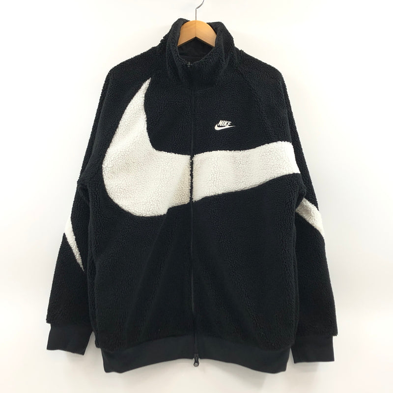 【中古品】【メンズ】 NIKE ナイキ AS M NSW VW SWSH FULL ZIP JKT BQ6546-011 スポーツウェア スウッシュ フルジップ ジャケット リバーシブル ボア フリース アウター 148-260702-hn-08-fur サイズ：L カラー：ブラック/ホワイト 万代Net店