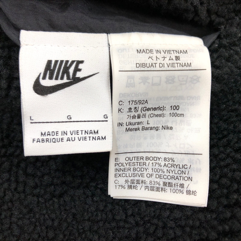 【中古品】【メンズ】 NIKE ナイキ AS M NSW VW SWSH FULL ZIP JKT BQ6546-011 スポーツウェア スウッシュ フルジップ ジャケット リバーシブル ボア フリース アウター 148-260702-hn-08-fur サイズ：L カラー：ブラック/ホワイト 万代Net店