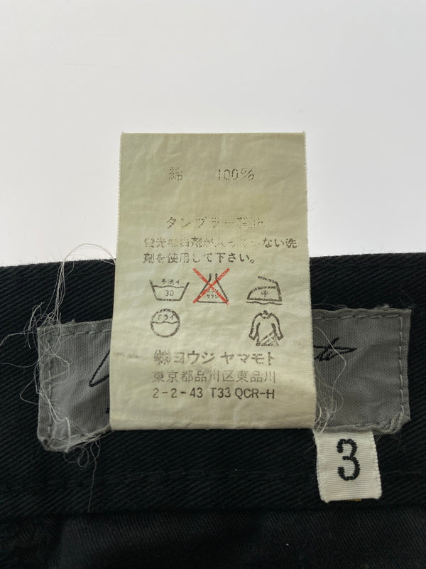 【中古品】【メンズ】 YOHJI YAMAMOTO POUR HOMME ヨウジヤマモトプールオム COTTON STRAIGHT PANT コットン ストレート パンツ ボトムス 151-260509-yn-16-min サイズ：3 カラー：ブラック 万代Net店