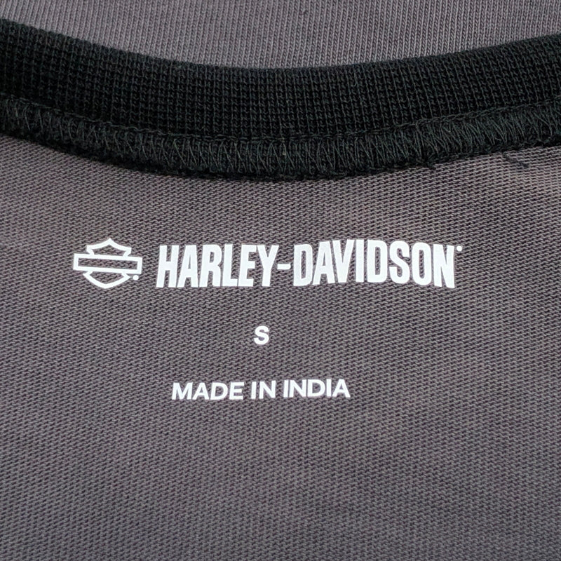 【中古品】【メンズ】 HARLEY-DAVIDSON ハーレーダビッドソン RAGLAN L/S TEE ラグラン 長袖Tシャツ トップス 145-260704-hn-02-fur サイズ：S カラー：ブラック/グレー 万代Net店