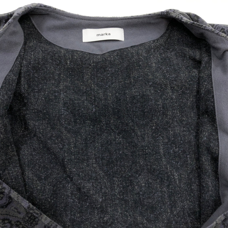 【中古品】【メンズ】 MARKA マーカ ORGANIC COTTON VELOUR JACQUARD SNAP JACKET オーガニックコットン ベロア ジャカード スナップジャケット アウター 140-260926-hn-01-fur サイズ：1 カラー：チャコール系 万代Net店