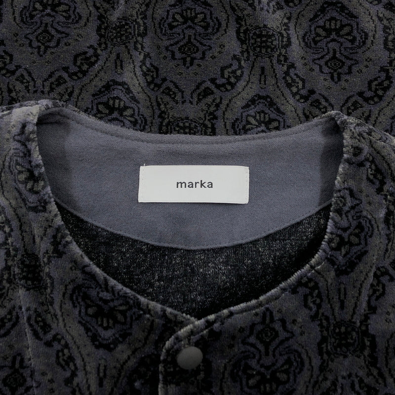 【中古品】【メンズ】 MARKA マーカ ORGANIC COTTON VELOUR JACQUARD SNAP JACKET オーガニックコットン ベロア ジャカード スナップジャケット アウター 140-260926-hn-01-fur サイズ：1 カラー：チャコール系 万代Net店