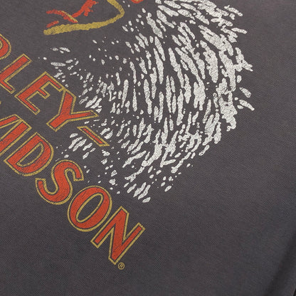 【中古品】【メンズ】 HARLEY-DAVIDSON ハーレーダビッドソン RAGLAN L/S TEE ラグラン 長袖Tシャツ トップス 145-260704-hn-02-fur サイズ：S カラー：ブラック/グレー 万代Net店