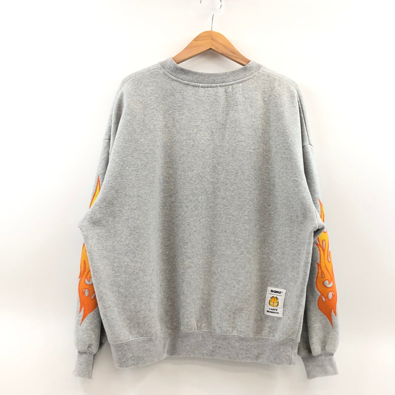 【中古品】【メンズ】 SQNZ シークエンズ × GARFIELD ガーフィールド FRONT PRINT SWEATSHIRT T-23370905 フロントプリント スウェットシャツ トレーナー トップス 142-260704-hn-03-fur サイズ：M カラー：グレー 万代Net店