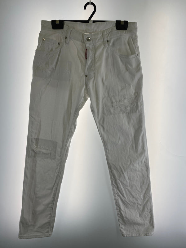 【中古品】【メンズ】 DSQUARED2 ディースクエアード WHITE DENIM PANTS ホワイトデニムパンツ ボトムス 151-260509-yn-20-min サイズ：50 カラー：ホワイト 万代Net店
