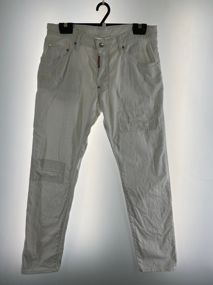 【中古品】【メンズ】 DSQUARED2 ディースクエアード WHITE DENIM PANTS ホワイトデニムパンツ ボトムス 151-260509-yn-20-min サイズ：50 カラー：ホワイト 万代Net店