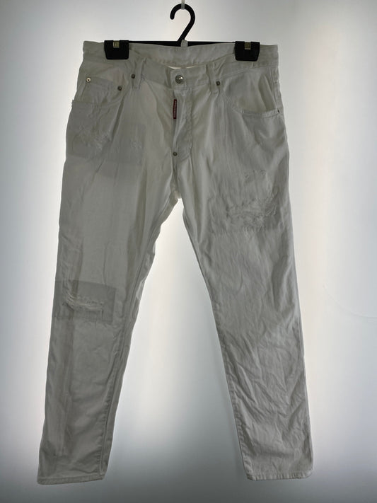 【中古品】【メンズ】 DSQUARED2 ディースクエアード WHITE DENIM PANTS ホワイトデニムパンツ ボトムス 151-260509-yn-20-min サイズ：50 カラー：ホワイト 万代Net店