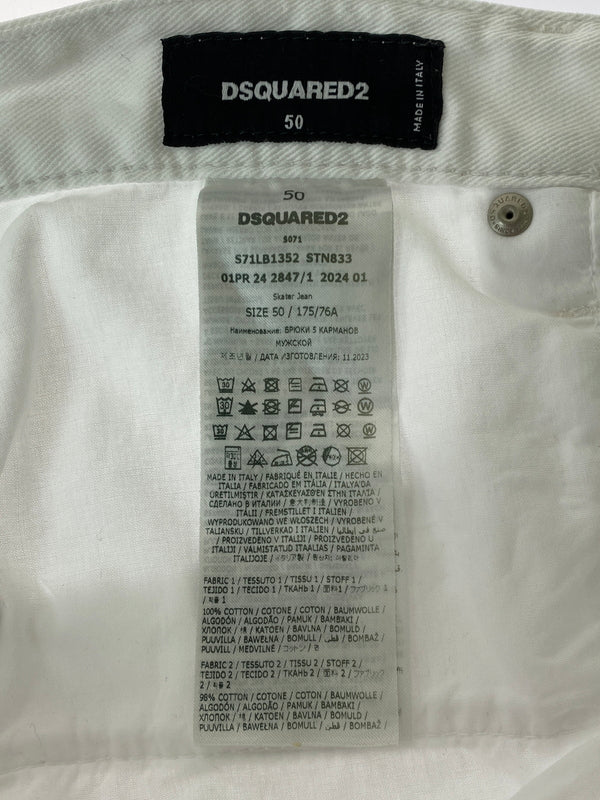【中古品】【メンズ】 DSQUARED2 ディースクエアード WHITE DENIM PANTS ホワイトデニムパンツ ボトムス 151-260509-yn-20-min サイズ：50 カラー：ホワイト 万代Net店