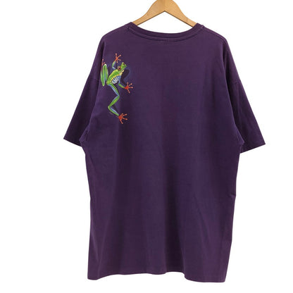 【現状渡し品】【メンズ】 HANES ヘインズ 90S FROG PRINT S/S TEE 両シングル フロッグプリント 半袖Tシャツ ヴィンテージ トップス 146-260416-hn-05-fur サイズ：XXL カラー：パープル 万代Net店