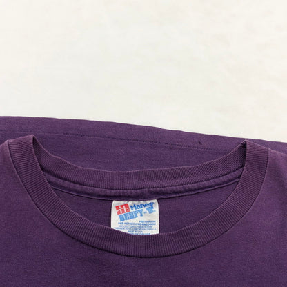 【現状渡し品】【メンズ】 HANES ヘインズ 90S FROG PRINT S/S TEE 両シングル フロッグプリント 半袖Tシャツ ヴィンテージ トップス 146-260416-hn-05-fur サイズ：XXL カラー：パープル 万代Net店