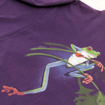 【現状渡し品】【メンズ】 HANES ヘインズ 90S FROG PRINT S/S TEE 両シングル フロッグプリント 半袖Tシャツ ヴィンテージ トップス 146-260416-hn-05-fur サイズ：XXL カラー：パープル 万代Net店