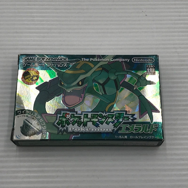 【中古品】 任天堂 GBAソフト ポケットモンスター エメラルド ワイヤレスアダプタ同梱 AGB-R-BPEJ ソフト動作確認済み アダプタサビあり ラベル・箱・説イタミあり 023-260922-ti-11-tagh 万代Net店