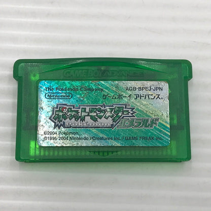 【中古品】 任天堂 GBAソフト ポケットモンスター エメラルド ワイヤレスアダプタ同梱 AGB-R-BPEJ ソフト動作確認済み アダプタサビあり ラベル・箱・説イタミあり 023-260922-ti-11-tagh 万代Net店