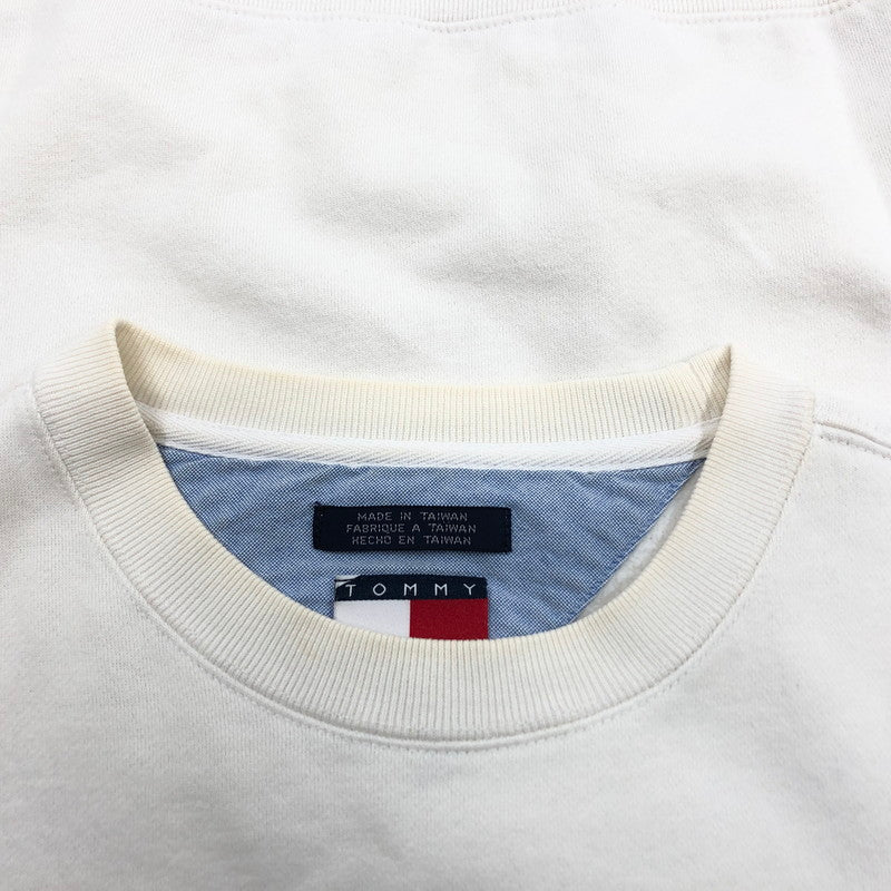 【中古品】【メンズ】 TOMMY HILFIGER トミーヒルフィガー 90S CREW NECK SWEATSHIRT クルーネック スウェットシャツ トレーナー トップス 146-260416-hn-08-fur サイズ：L/G カラー：ホワイト 万代Net店