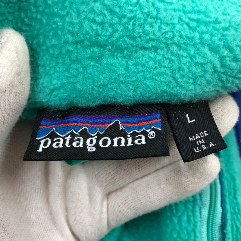 【ジャンク品】【メンズ】 PATAGONIA パタゴニア 80-90'S シンチラサークジャケット ナイロンジャケット アウター 144-260705-hn-01-fur サイズ：L カラー：ブルー 万代Net店