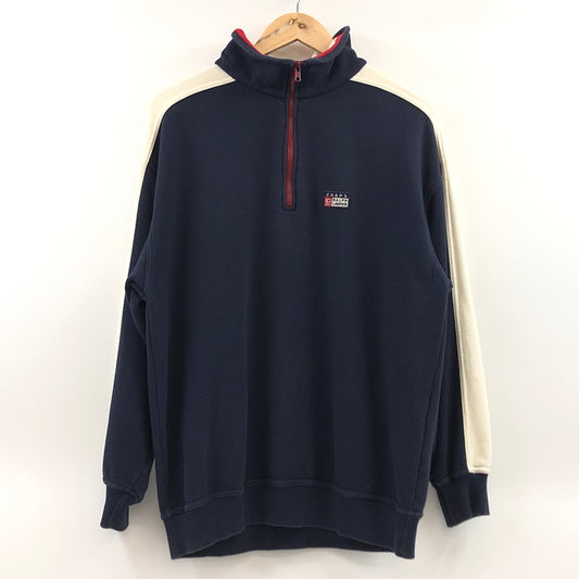 【現状渡し品】【メンズ】 CHAPS RALPH LAUREN チャップス ラルフローレン ハーフジップ スウェット トレーナー トップス 145-260705-hn-02-fur サイズ：L カラー：ネイビー/ホワイト 万代Net店