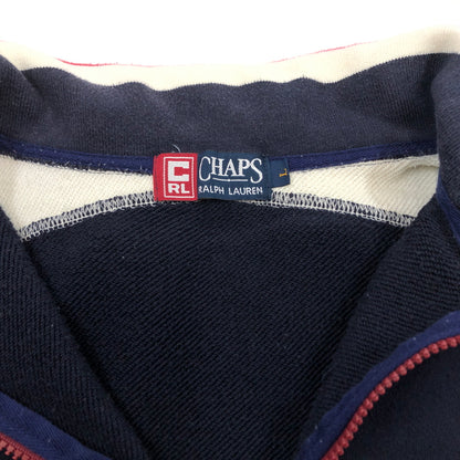 【現状渡し品】【メンズ】 CHAPS RALPH LAUREN チャップス ラルフローレン ハーフジップ スウェット トレーナー トップス 145-260705-hn-02-fur サイズ：L カラー：ネイビー/ホワイト 万代Net店
