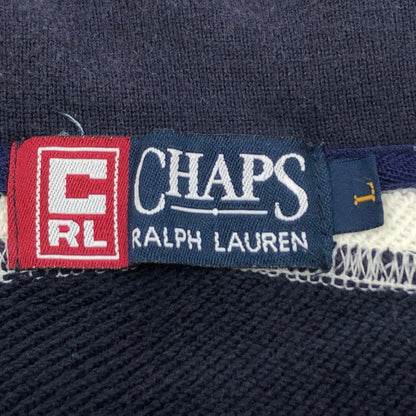 【現状渡し品】【メンズ】 CHAPS RALPH LAUREN チャップス ラルフローレン ハーフジップ スウェット トレーナー トップス 145-260705-hn-02-fur サイズ：L カラー：ネイビー/ホワイト 万代Net店