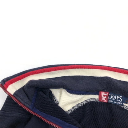 【現状渡し品】【メンズ】 CHAPS RALPH LAUREN チャップス ラルフローレン ハーフジップ スウェット トレーナー トップス 145-260705-hn-02-fur サイズ：L カラー：ネイビー/ホワイト 万代Net店