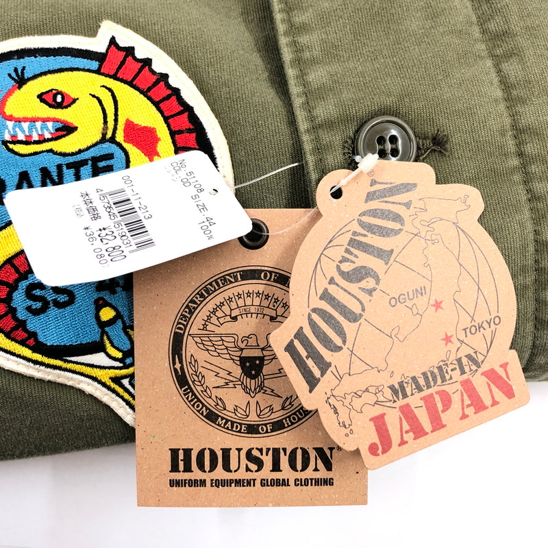 【中古美品】【メンズ】 HOUSTON ヒューストン CUSTOM N-1 DECK JACKET 51108 カスタムN-1デッキジャケット ミリタリー アウター 145-260926-hn-03-fur サイズ：44 カラー：オリーブ 万代Net店