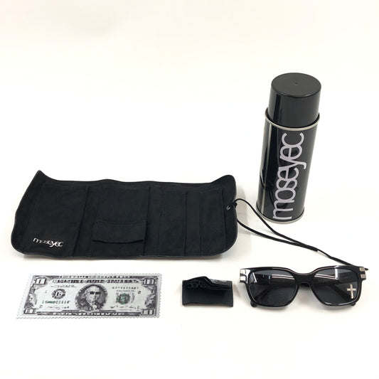 【中古品】【メンズ/レディース】 MOSEYEC モザイク SQUARE SUNGLASSES スクエアサングラス アイウェア アクセサリー 203-260926-hn-07-fur サイズ：55ロ19-145 カラー：ブラック 万代Net店