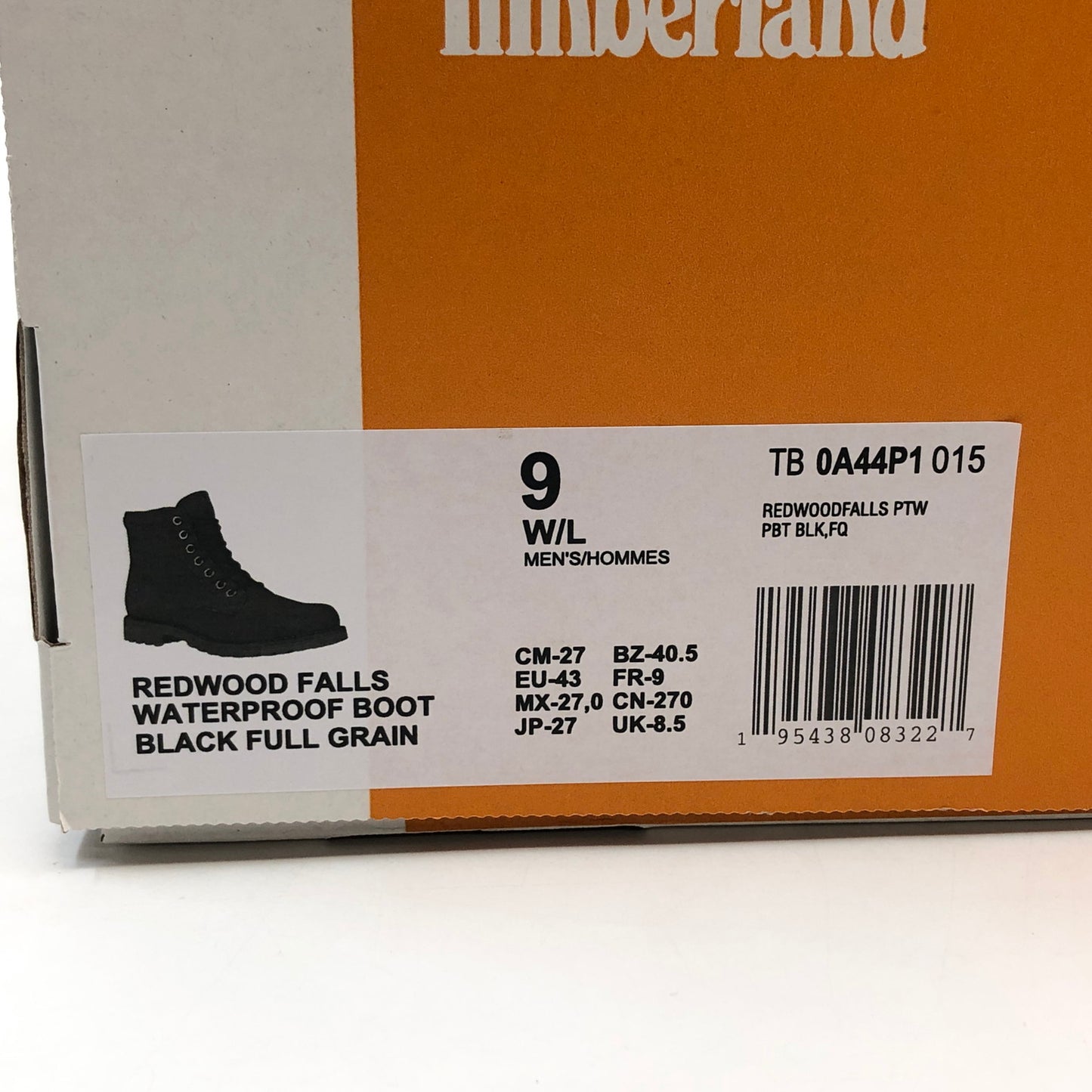 【中古品】【メンズ】 Timberland ティンバーランド REDWOOD FALLS WATERPROOF BOOT TB0A44P1015 レッドウッド フォールズ ウォータープルーフ ブーツ シューズ 靴 164-260418-hn-02-fur サイズ：27.0cm US 9W カラー：ブラック 万代Net店